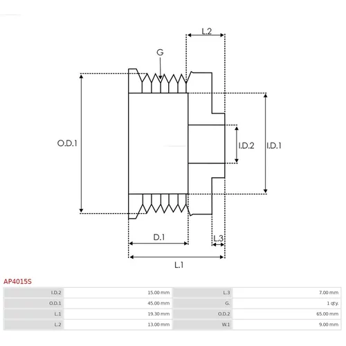 Remenica alternátora AP4015S /AS-PL/ - obr. 4