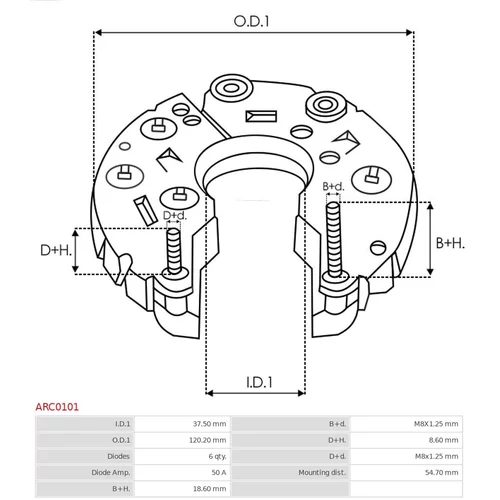 Usmerňovač alternátora ARC0101 /AS-PL/ - obr. 2