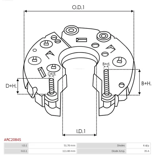 Usmerňovač alternátora ARC2084S /AS-PL/ - obr. 2