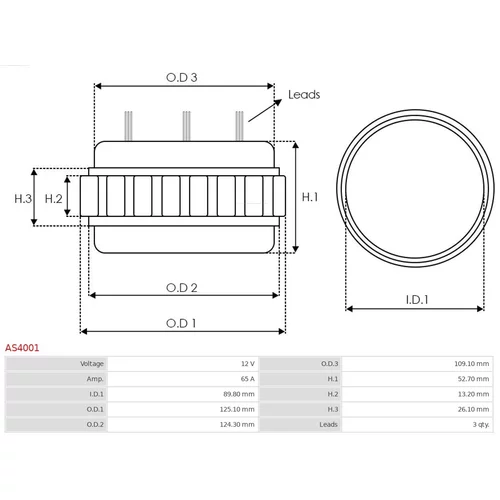 Stator, generátor AS4001 /AS-PL/ - obr. 1