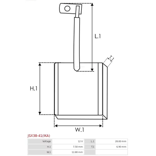 Uhlíkový zberač štartéra JSX38-41(IKA) /AS-PL/ - obr. 1
