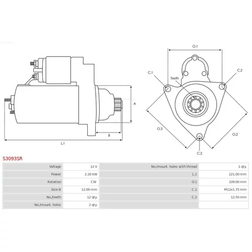 Štartér S3093SR /AS-PL/ - obr. 4