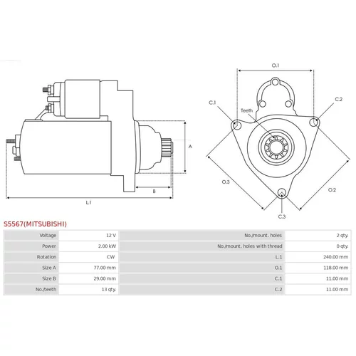Štartér S5567(MITSUBISHI) /AS-PL/ - obr. 4