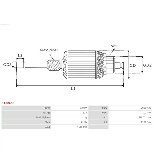 Rotor štartéra SA9066S /AS-PL/ - obr. 1