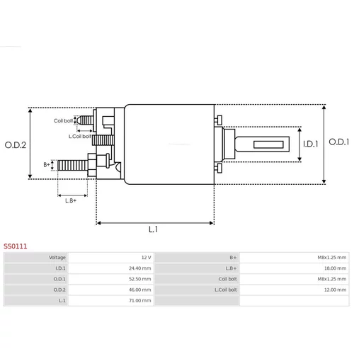 Elektromagnetický spínač pre štartér SS0111 /AS-PL/ - obr. 3