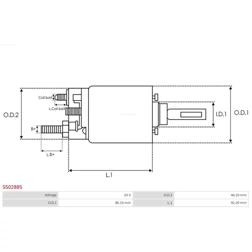 Elektromagnetický spínač pre štartér SS0288S /AS-PL/ - obr. 3
