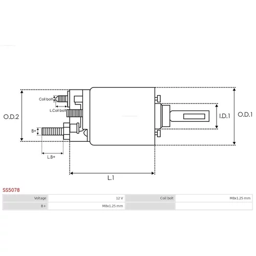 Elektromagnetický spínač pre štartér SS5078 /AS-PL/ - obr. 3