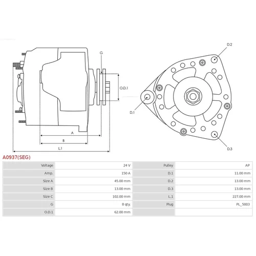 Alternátor A0937(SEG) /AS-PL/ - obr. 4