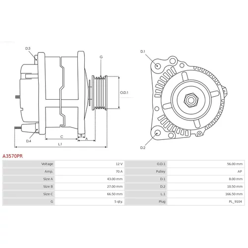 Alternátor A3570PR /AS-PL/ - obr. 4