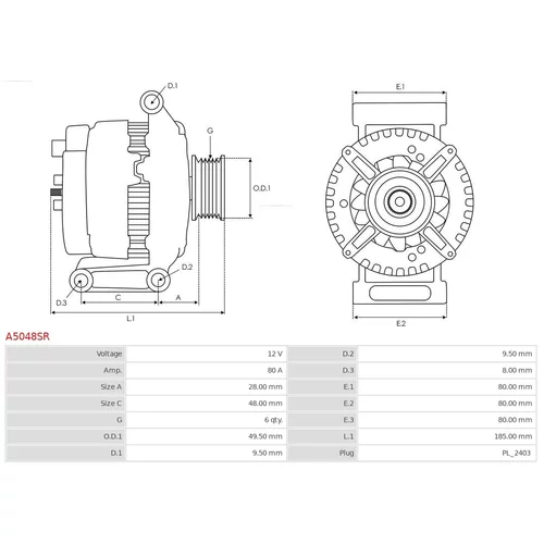Alternátor AS-PL A5048SR