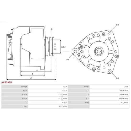 Alternátor A6509SR /AS-PL/ - obr. 4