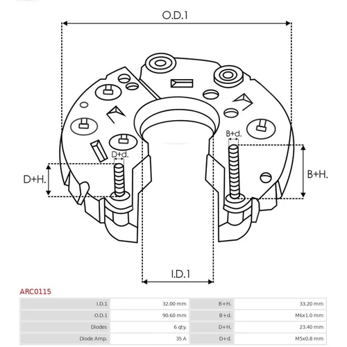 Usmerňovač alternátora ARC0115 /AS-PL/ - obr. 2