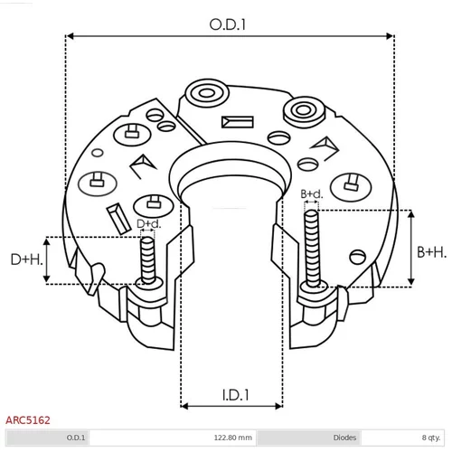 Usmerňovač alternátora ARC5162 /AS-PL/ - obr. 2