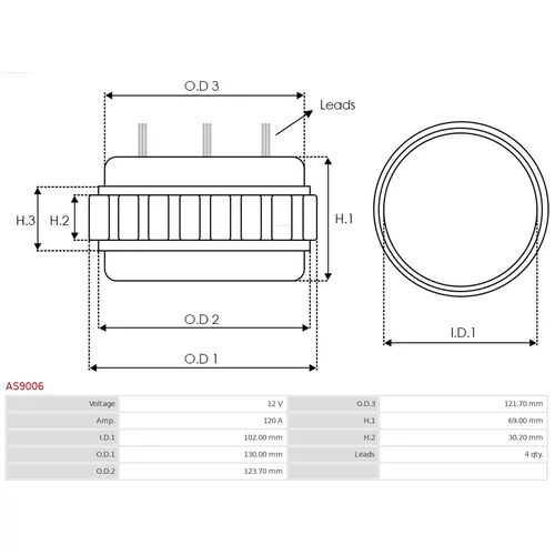 Stator, generátor AS9006 /AS-PL/ - obr. 1
