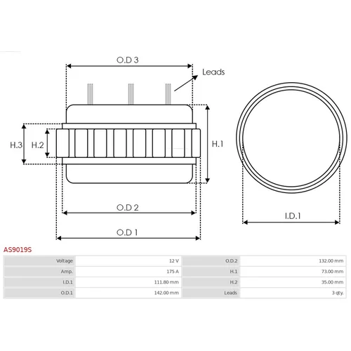 Stator, generátor AS9019S /AS-PL/ - obr. 1