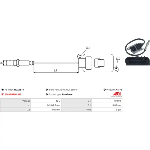 NOx-Sensor, vstrekovanie močoviny NOX9518 /AS-PL/ - obr. 2