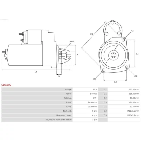 Štartér S0545S /AS-PL/ - obr. 4