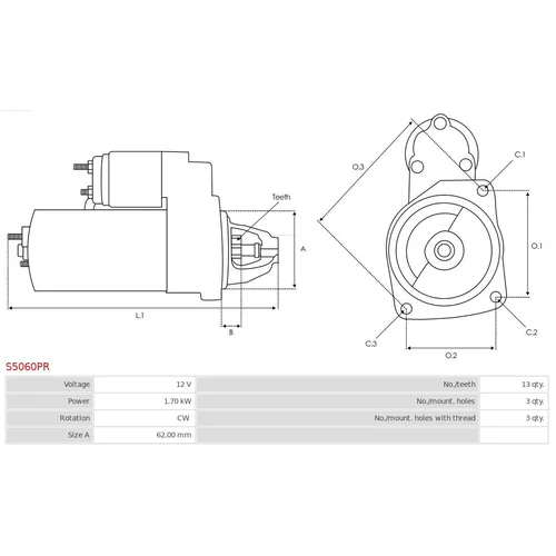 Štartér S5060PR /AS-PL/ - obr. 4