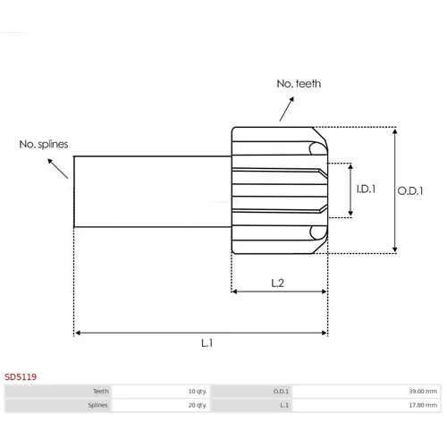 Voľnobežná prevodovka štartéra SD5119 /AS-PL/ - obr. 4
