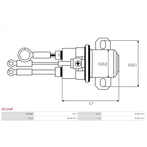 Elektromagnetický spínač pre štartér SS1144P /AS-PL/ - obr. 3