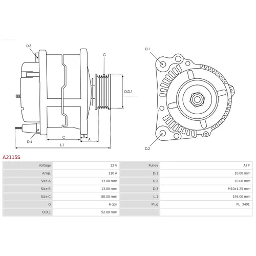 Alternátor A2115S /AS-PL/ - obr. 4
