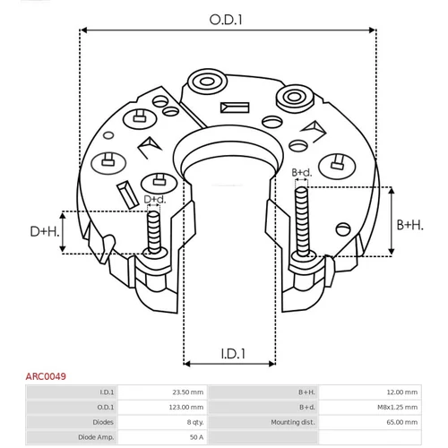 Usmerňovač alternátora ARC0049 /AS-PL/ - obr. 2