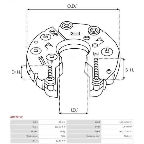 Usmerňovač alternátora ARC0052 /AS-PL/ - obr. 2