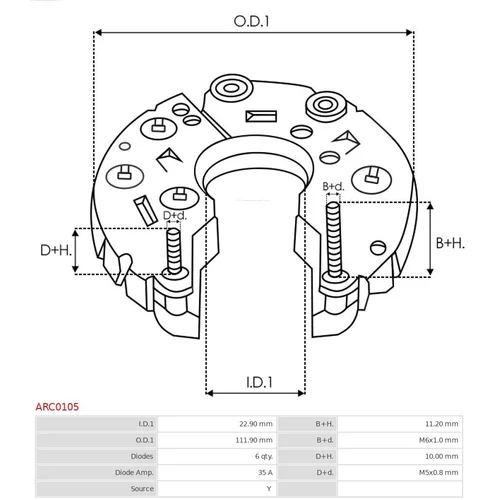 Usmerňovač alternátora ARC0105 /AS-PL/ - obr. 2