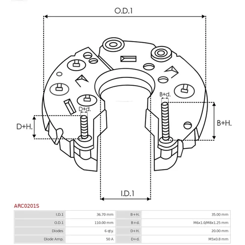 Usmerňovač alternátora ARC0201S /AS-PL/ - obr. 2