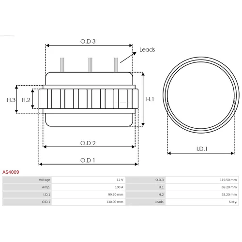 Stator, generátor AS4009 /AS-PL/ - obr. 1