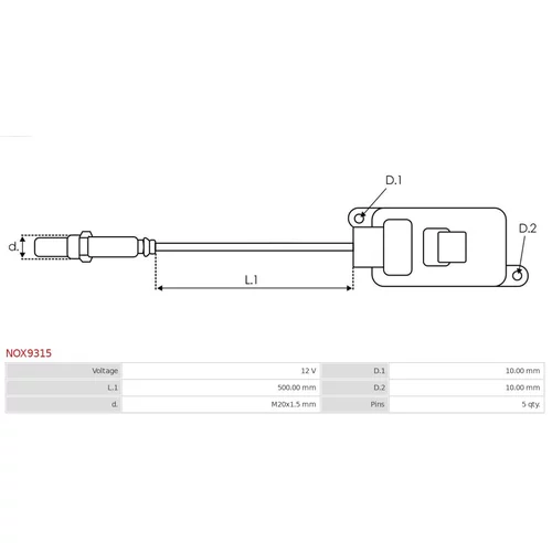 NOx-Sensor, vstrekovanie močoviny NOX9315 /AS-PL/ - obr. 2