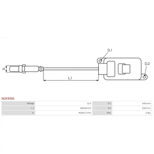 NOx-Sensor, vstrekovanie močoviny NOX9392 /AS-PL/ - obr. 2
