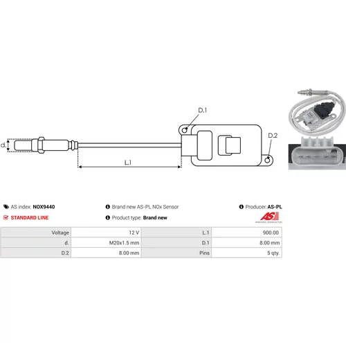NOx-Sensor, vstrekovanie močoviny NOX9440 /AS-PL/ - obr. 2
