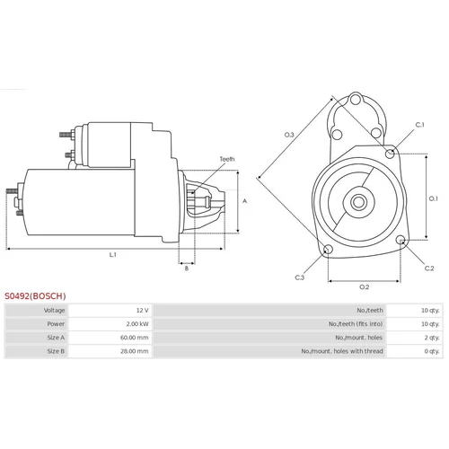 Štartér S0492(BOSCH) /AS-PL/ - obr. 4