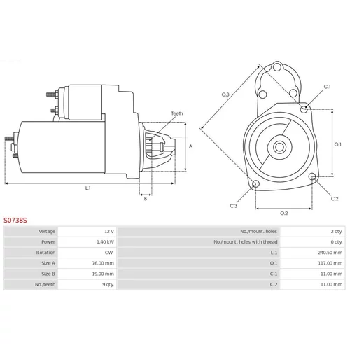Štartér S0738S /AS-PL/ - obr. 4