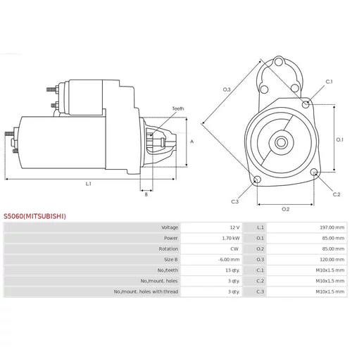 Štartér S5060(MITSUBISHI) /AS-PL/ - obr. 4