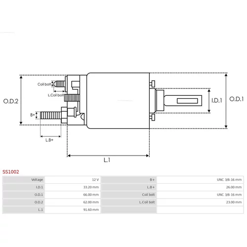 Elektromagnetický spínač pre štartér SS1002 /AS-PL/ - obr. 3