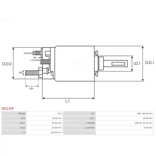 Elektromagnetický spínač pre štartér SS1131P /AS-PL/ - obr. 3