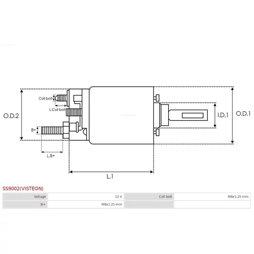 Elektromagnetický spínač pre štartér SS9002(VISTEON) /AS-PL/ - obr. 3