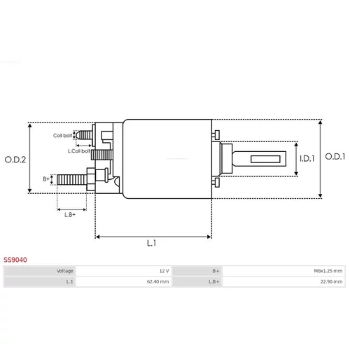 Elektromagnetický spínač pre štartér SS9040 /AS-PL/ - obr. 3