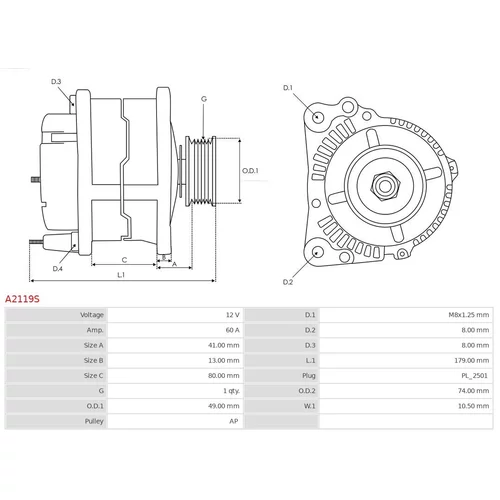 Alternátor A2119S /AS-PL/ - obr. 4