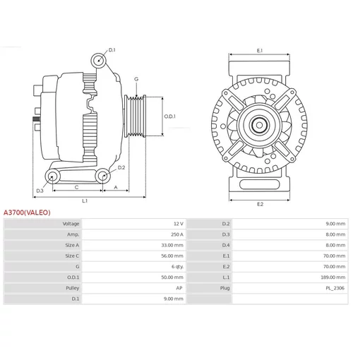 Alternátor A3700(VALEO) /AS-PL/ - obr. 4
