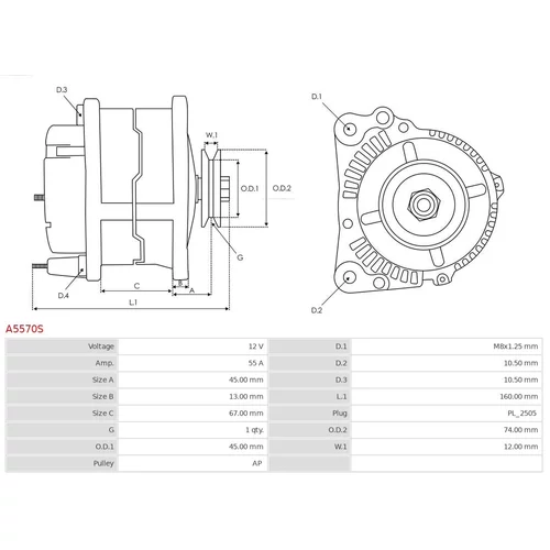 Alternátor A5570S /AS-PL/ - obr. 5