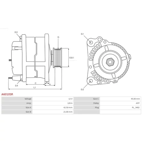 Alternátor A6010SR /AS-PL/ - obr. 4