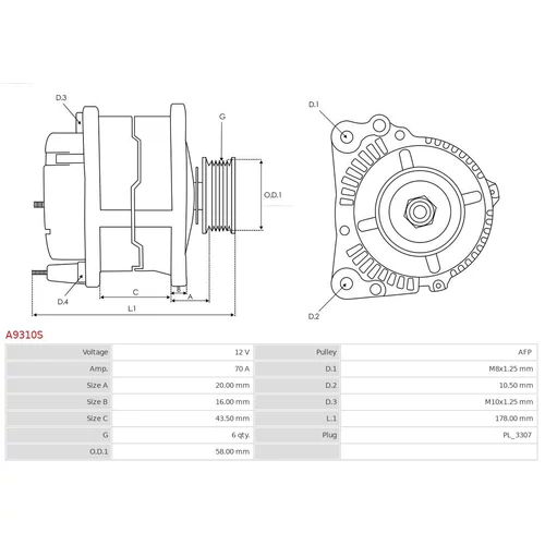Alternátor A9310S /AS-PL/ - obr. 4