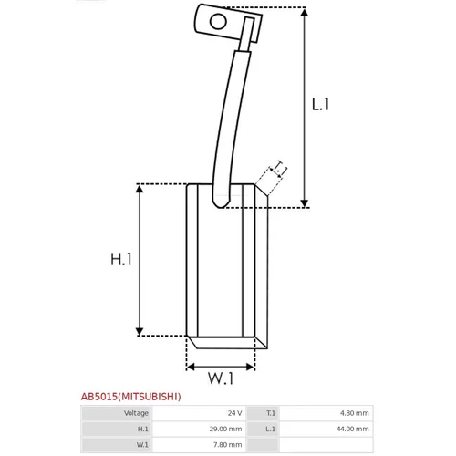 Uhlíkový zberač alternátora AB5015(MITSUBISHI) /AS-PL/