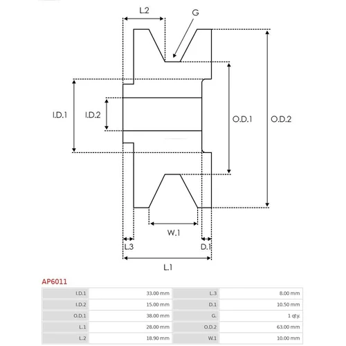 Remenica alternátora AP6011 /AS-PL/ - obr. 3