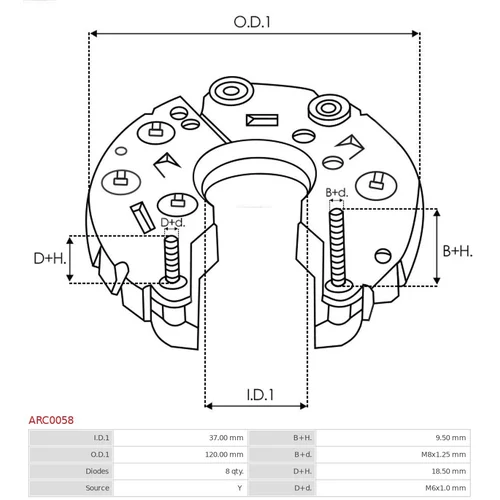Usmerňovač alternátora ARC0058 /AS-PL/ - obr. 2