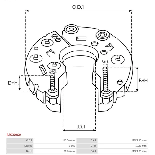 Usmerňovač alternátora ARC0060 /AS-PL/ - obr. 2
