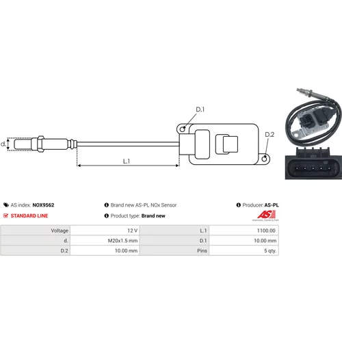 NOx-Sensor, vstrekovanie močoviny NOX9562 /AS-PL/ - obr. 2